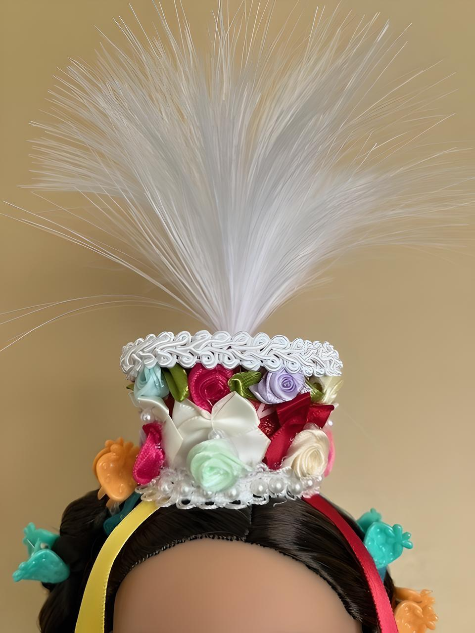 Doll "Bukovynka" in a Hand-Embroidered Ukrainian Beads Costume Unique Head Piece from Bukovyna Region