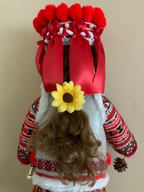 Ukrainian Doll "Ksenya" in Red Hutsul Dress, Traditional Folk Art | Gift-Emporium