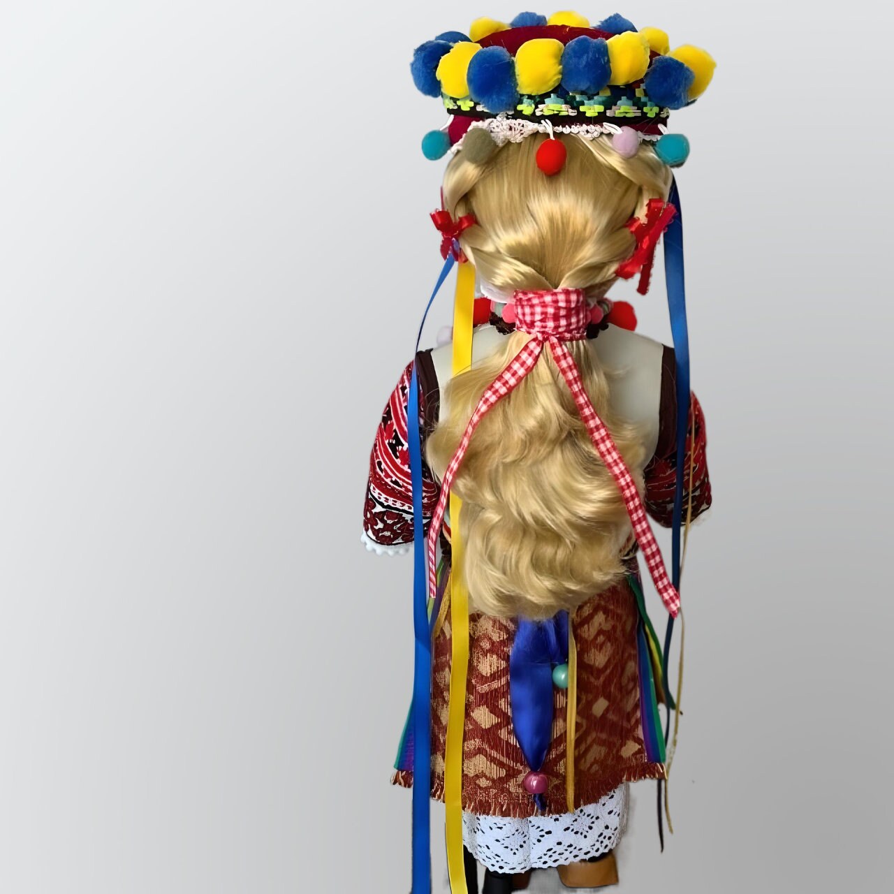 Ukrainian "Lada" art doll with intricate Hutsul hand embroidery and cross-stitching | Gift-Emporium