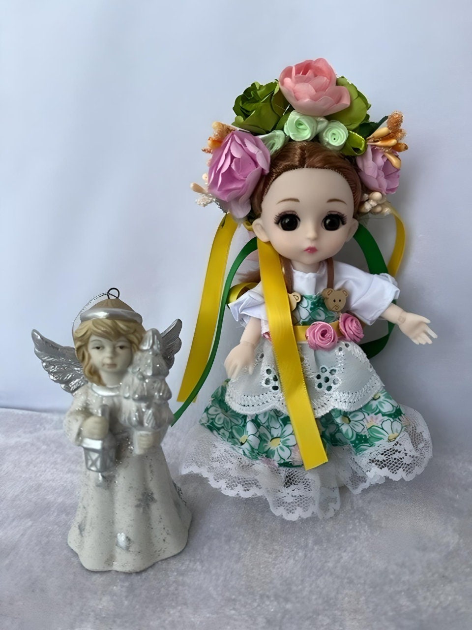 16 cm Ukrainian doll wearing flower crown and dress | Gift-Emporium