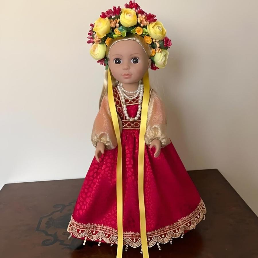 Handmade Ukrainian Doll with Removable Clothing and Festive Wreath | Gift-Emporium