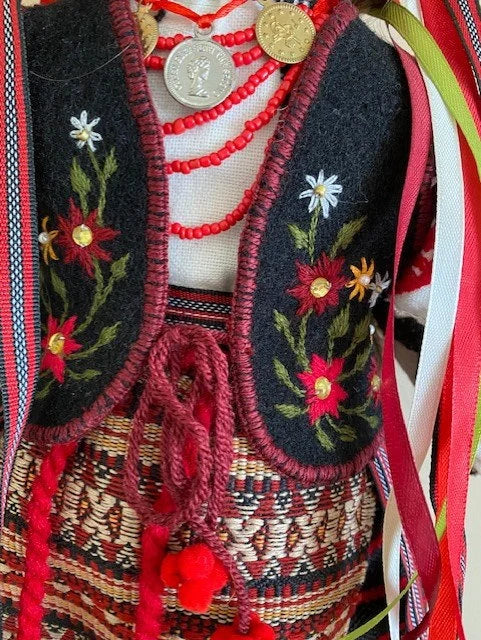 Ukrainian Doll "Stephania" in Handmade Embroidered Clothing and a Head Piece. Carpathian Doll, Unique Gift for Her