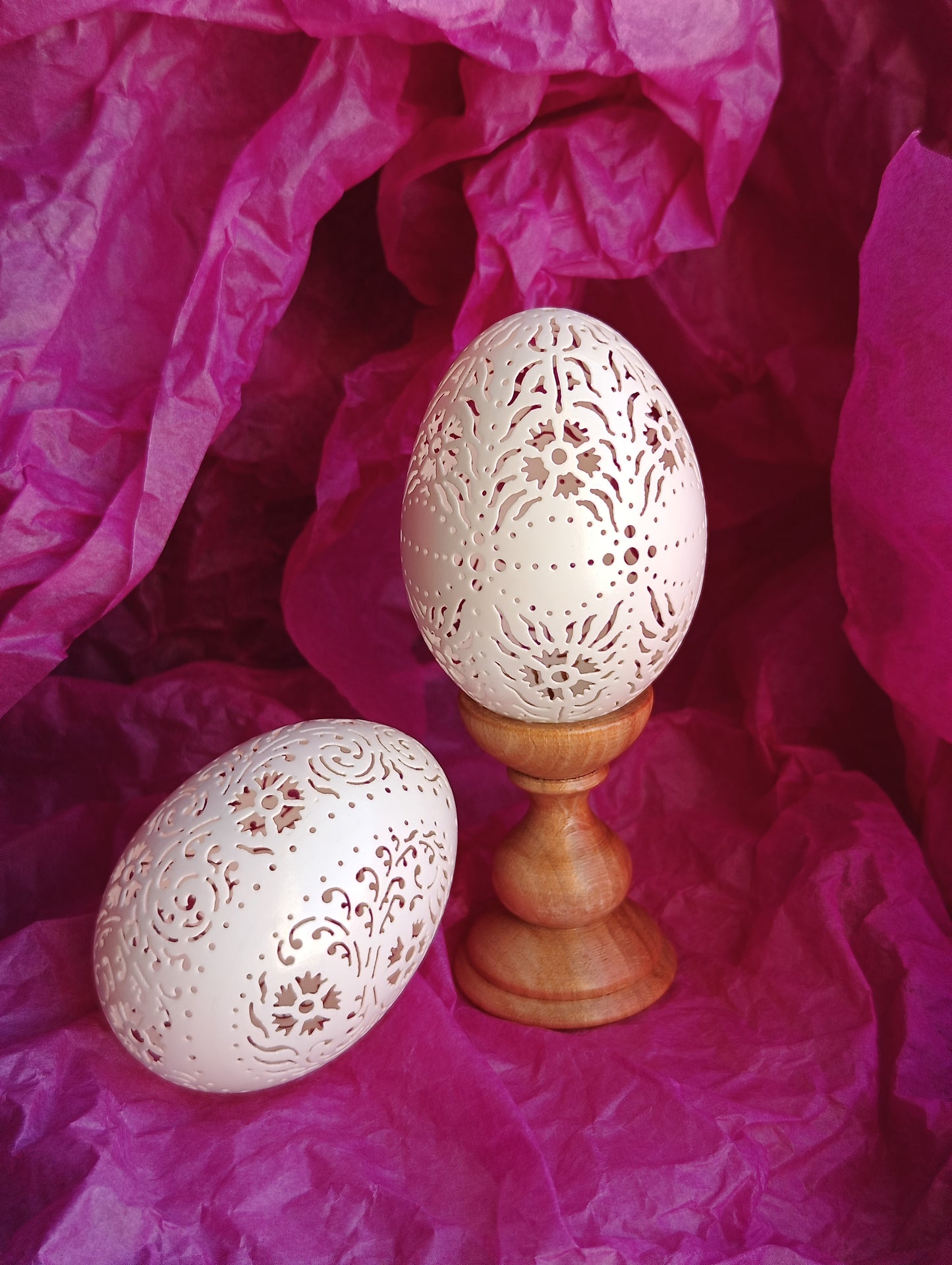 Ukrainian Carved Duck Shell Egg " Lace" Unique Gift for Any Occasion