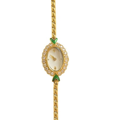 European Small Gold Women's Watch Handmade Inlaid Rhinestone Middle Ancient