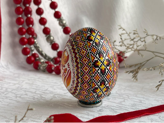 Ukrainian Easter Egg with Flower Painting