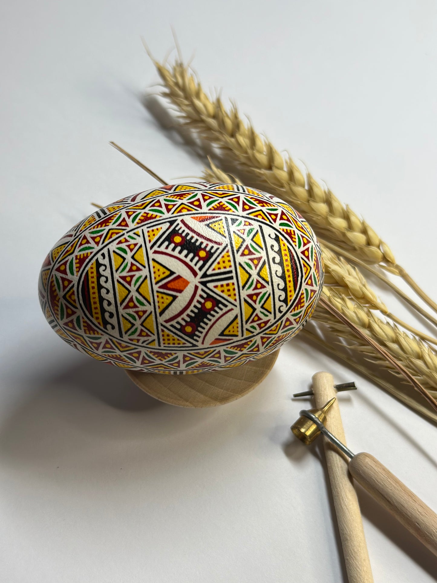 Goose Shell Easter Egg Ukrainian Pysanka Ancestor's Pattern