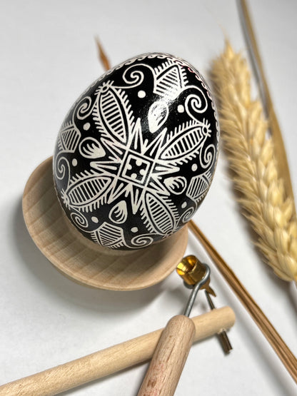 Black & White Ukrainian Easter Egg Pysanka | Gift-Emporium