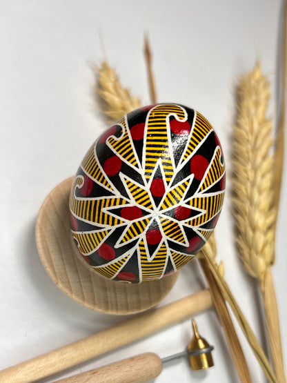 Ukrainian Easter Egg Pysanka in Three Colors