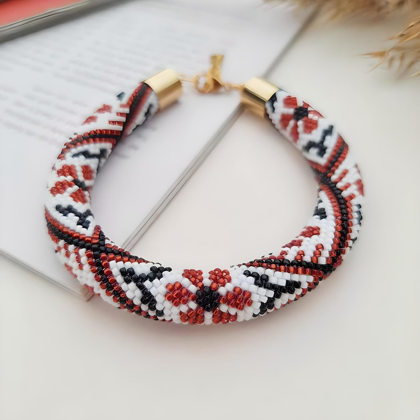 Red and Black Beaded Bracelet – An Excellent Gift for an Elegant Woman