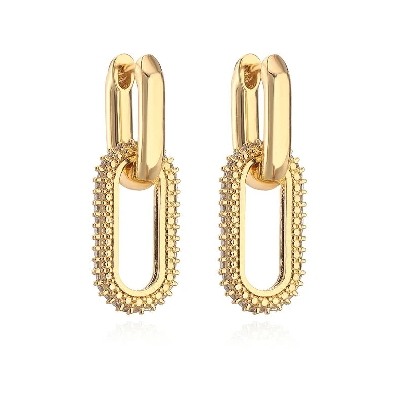 Stylish gold and silver geometric earrings for girls | Gift-Emporium
