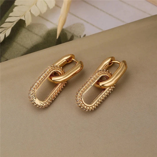 Gold & Silver Punk Double Loop Earrings for Women & Girls | Gift-Emporium