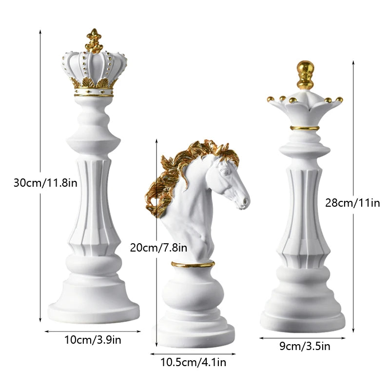 Sleek resin chess figurines for stylish interior decoration | Gift-Emporium