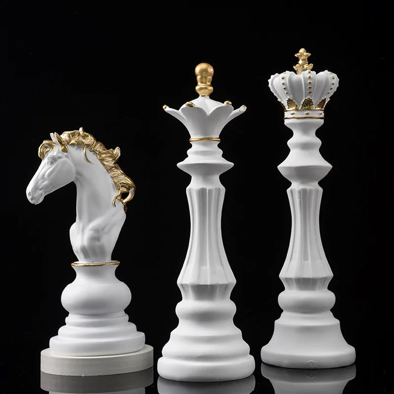 Modern international chess figurine decor set by NORTHEUINS | Gift-Emporium