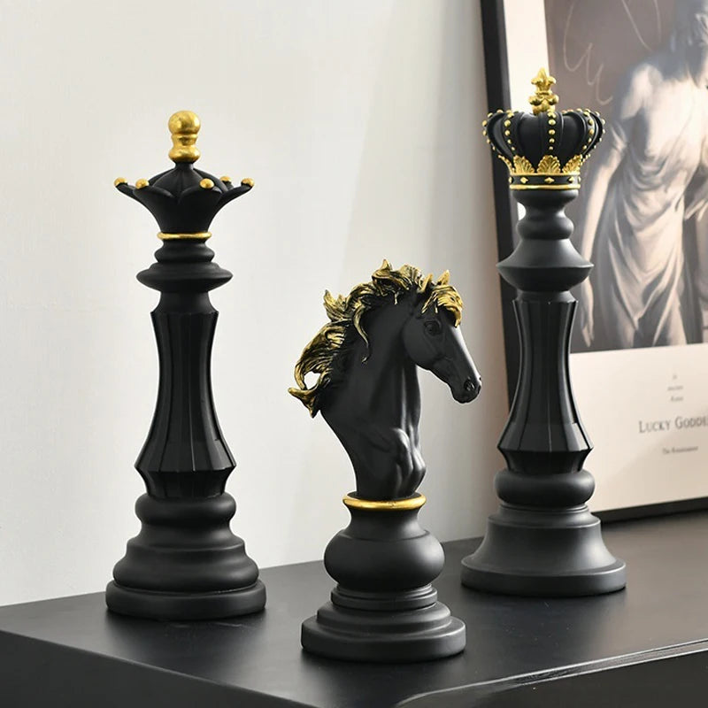 Three-piece NORTHEUINS resin chess set for living room decoration | Gift-Emporium