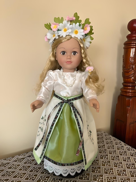 Handmade Ukrainian Folk Doll “Vesna” – A Timeless Cultural Keepsake. Vesna Spring Ukrainian Doll Daisy, Embroidered Folk Art Decor, Flower Wreath Gift