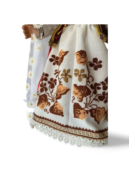 Ukrainian folk art doll Zlata with vibrant hand-embroidered autumn dress | Gift-Emporium