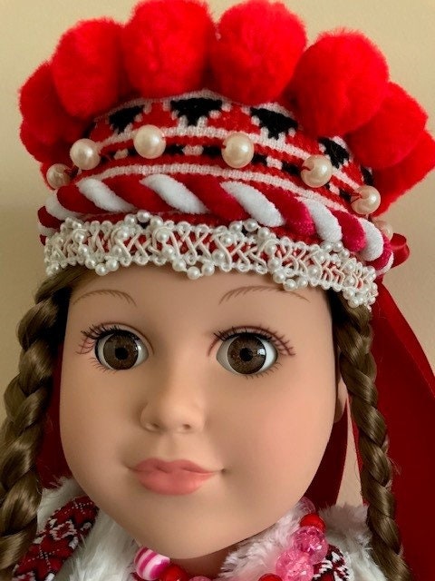 Full View of Ukrainian Folk Doll "Ksenya" in Hutsul Costume | Gift-Emporium
