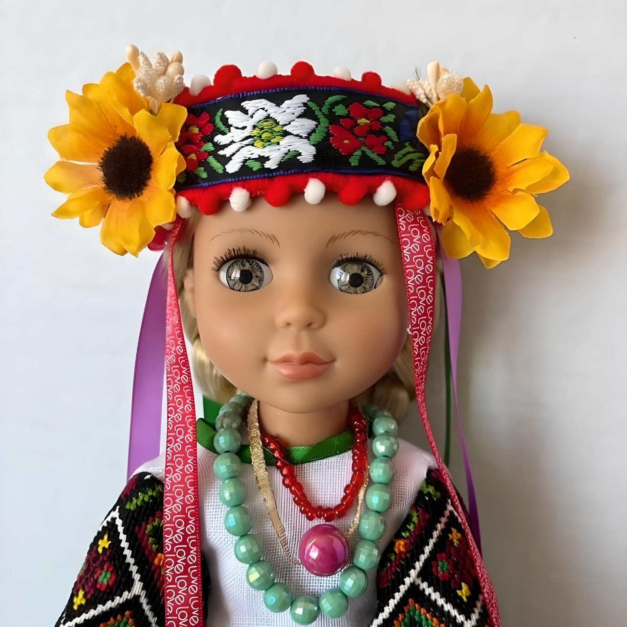 Ukrainian Cloth Doll with Embroidered Blouse and Skirt | Gift-Emporium
