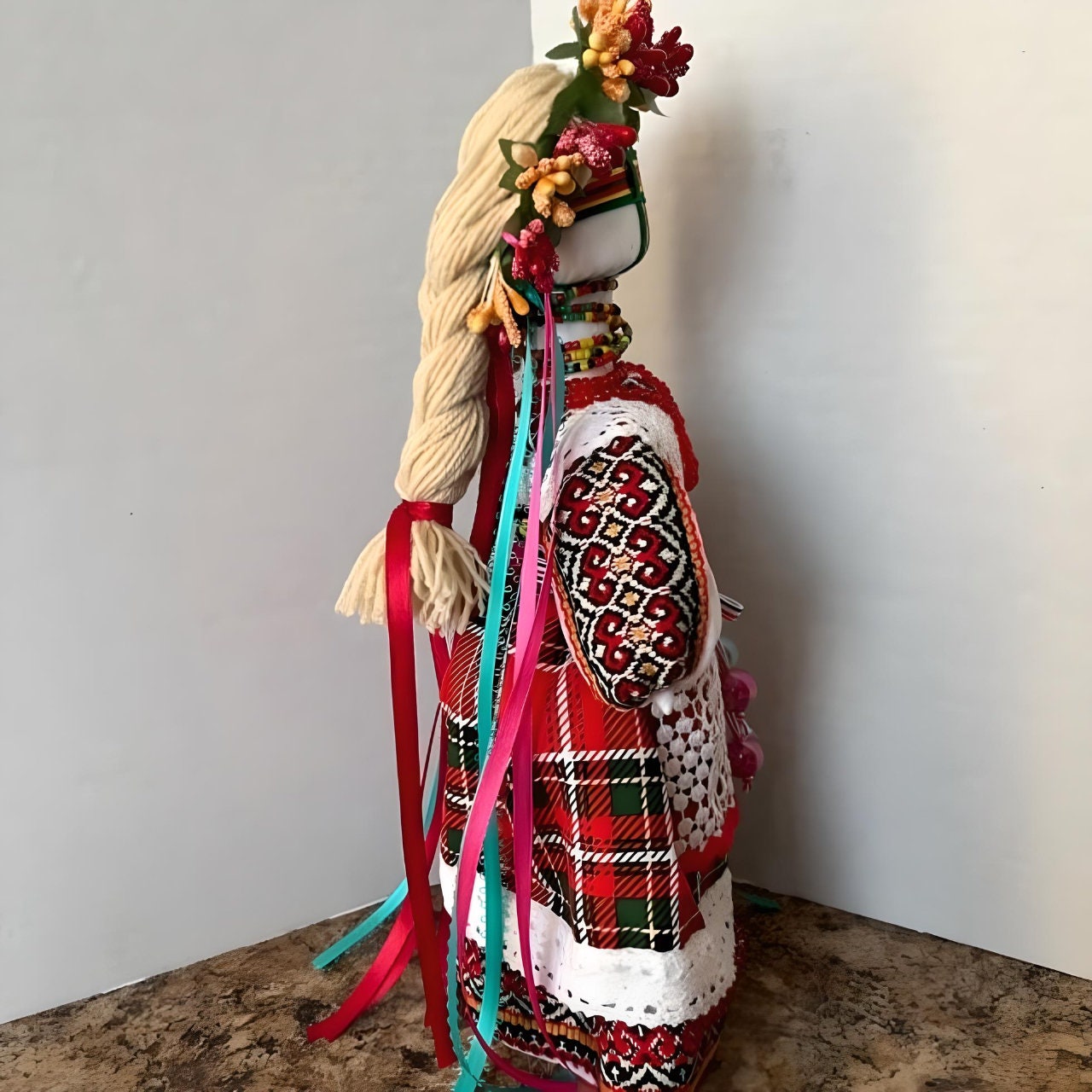 Colorful Ukrainian Motanka doll, handmade protective amulet | Gift-Emporium