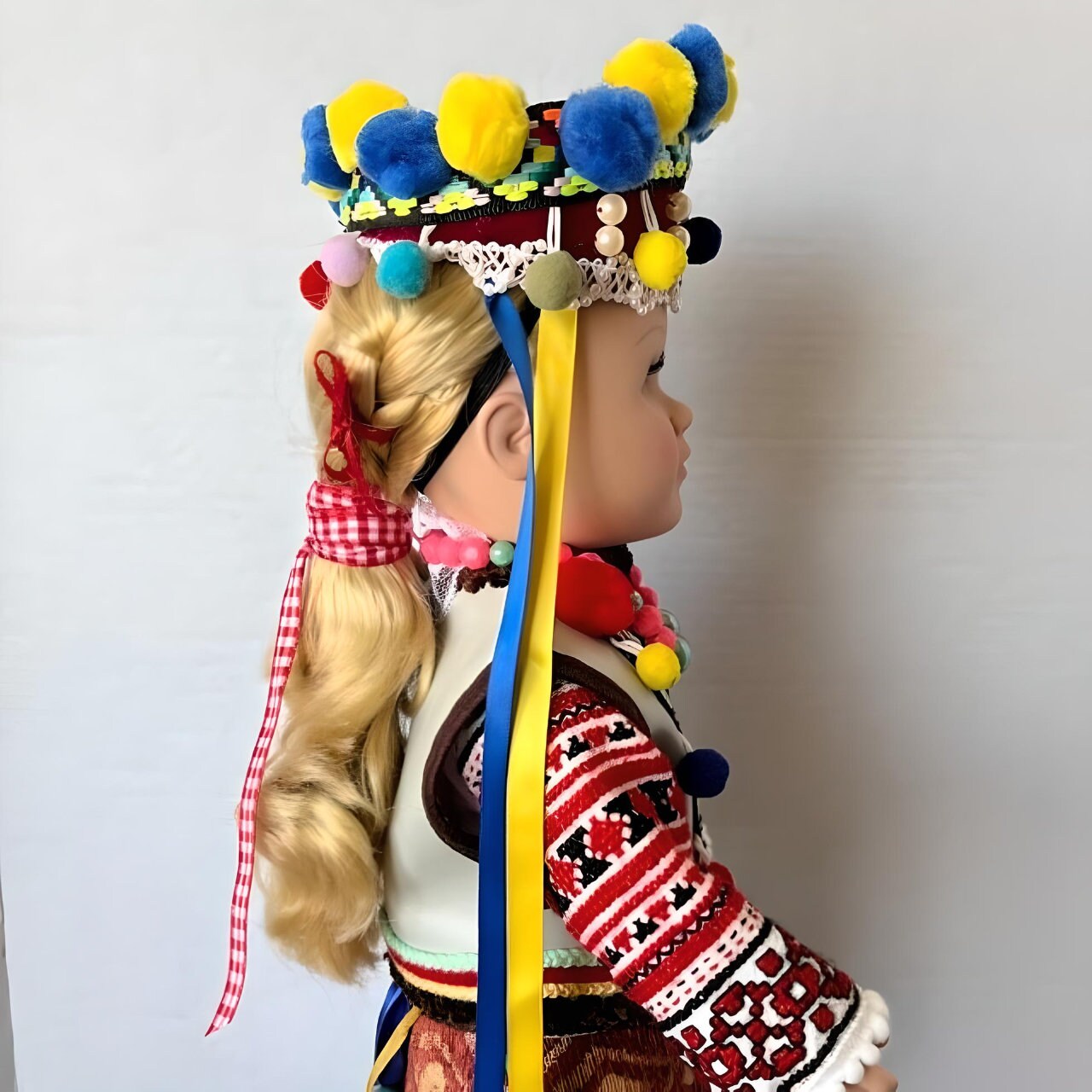 Ukrainian "Lada" doll showcasing intricate hand-embroidered Hutsul costume | Gift-Emporium
