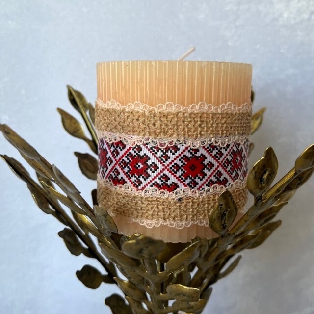 Handcrafted Ukrainian pillar candles perfect for housewarming gifts | Gift-Emporium