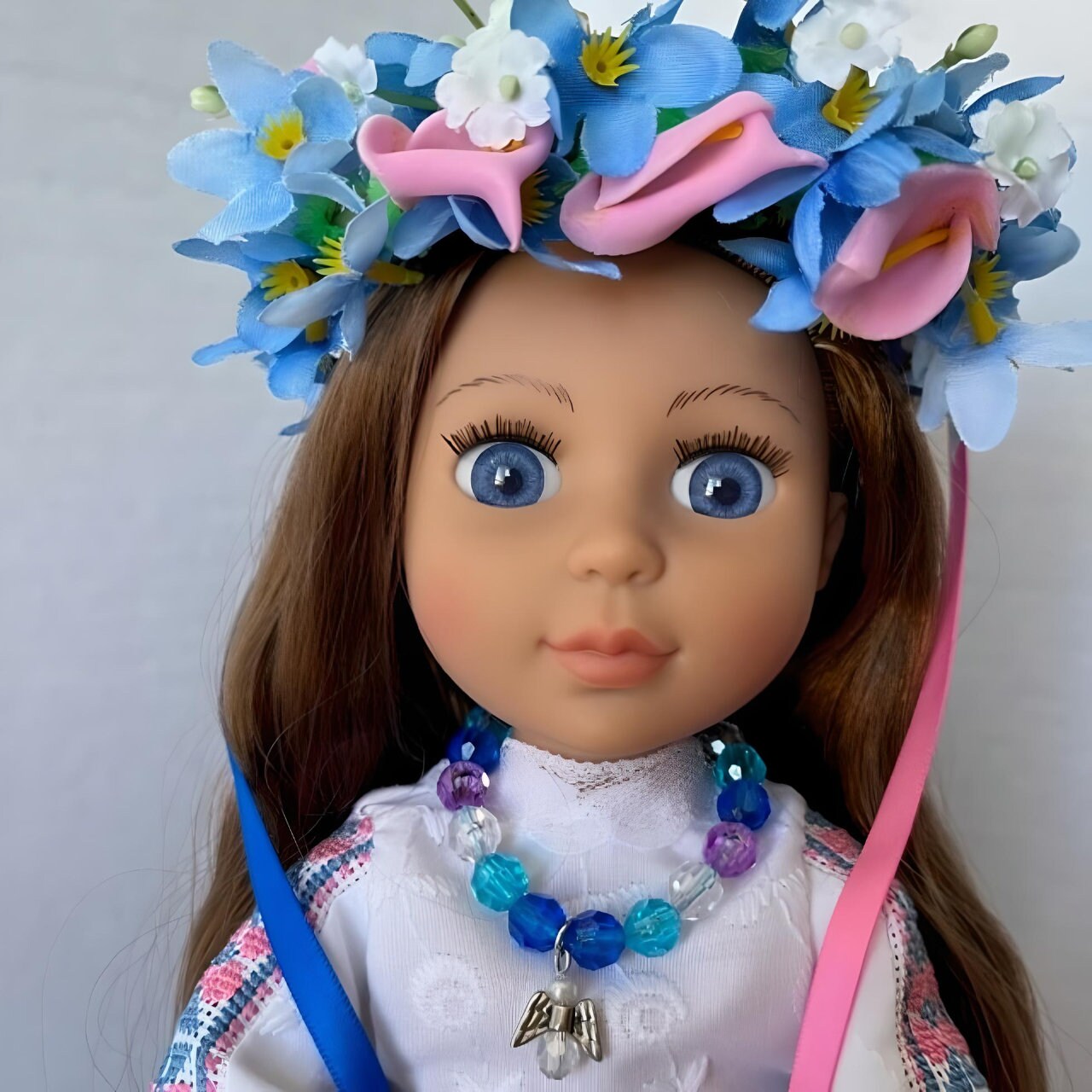 Forget-Me-Not Ukrainian Doll with Angelic Headpiece | Gift-Emporium