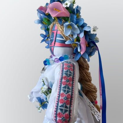 Forget-Me-Not Ukrainian Motanka doll with detailed stitching | Gift-Emporium