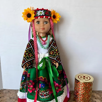 Traditional Ukrainian Doll with Cross-Stitched Skirt | Gift-Emporium
