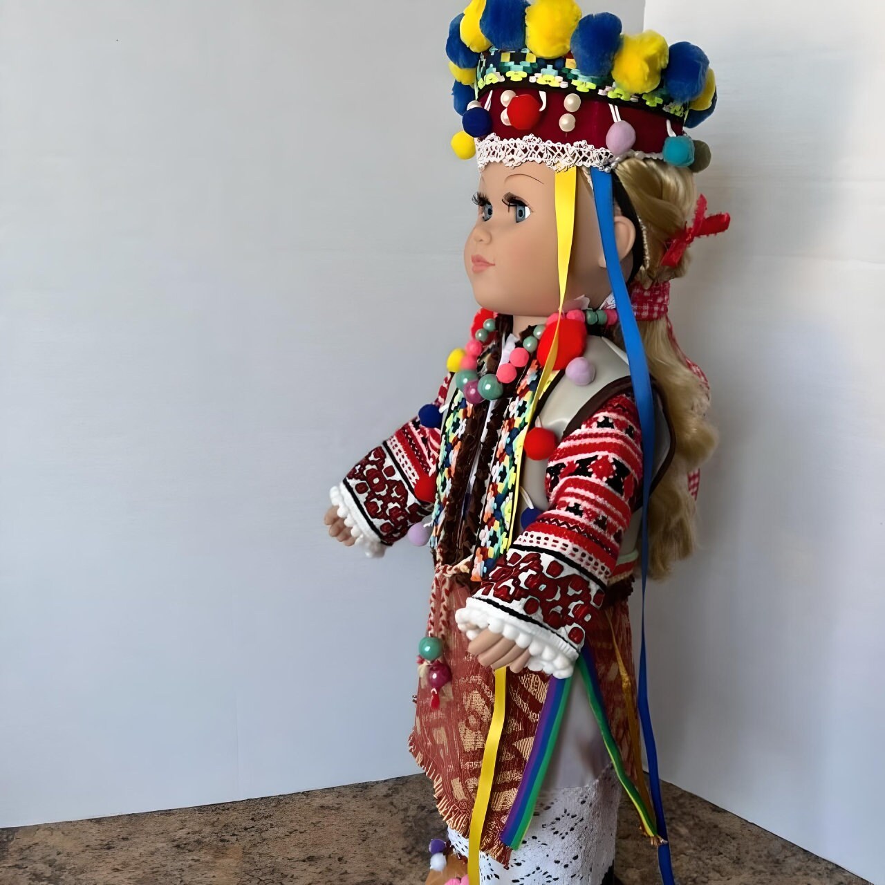 Detailed Ukrainian folk art doll "Lada" in a traditional Hutsul outfit | Gift-Emporium
