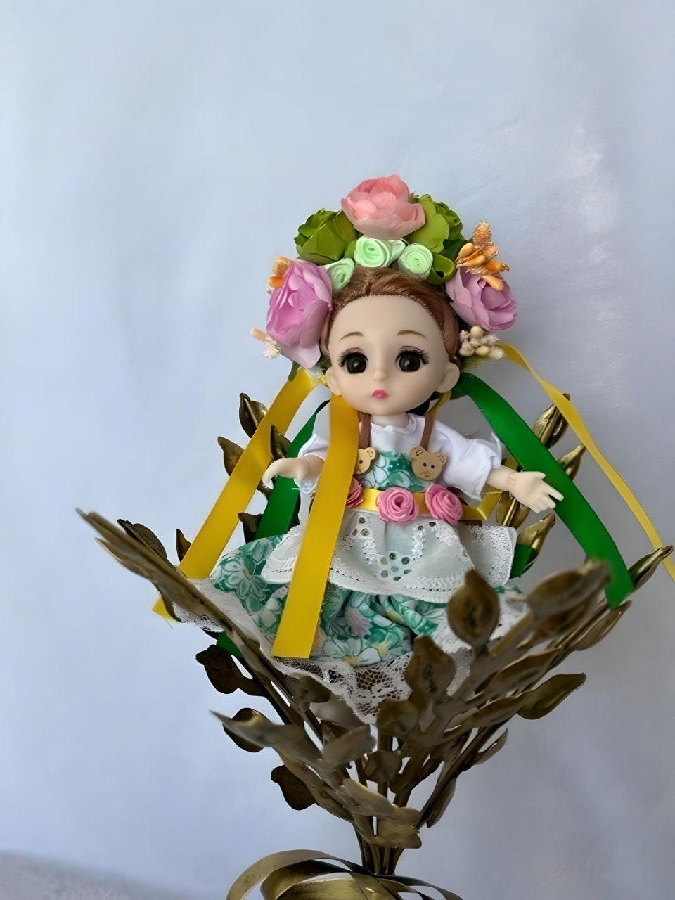 Ukrainian doll with floral wreath and colorful outfit | Gift-Emporium