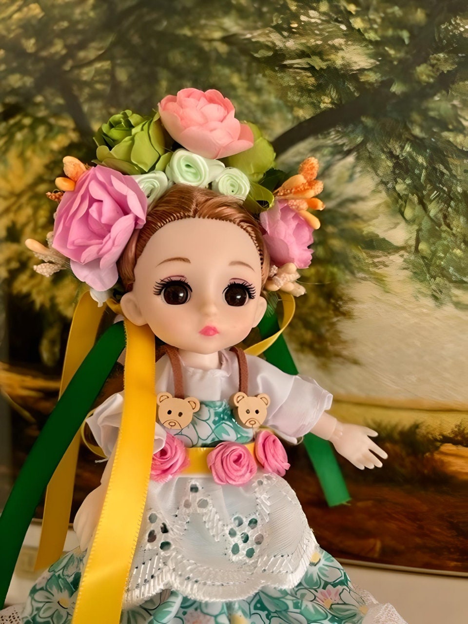 Ukrainian girl doll with floral crown and ribbons | Gift-Emporium