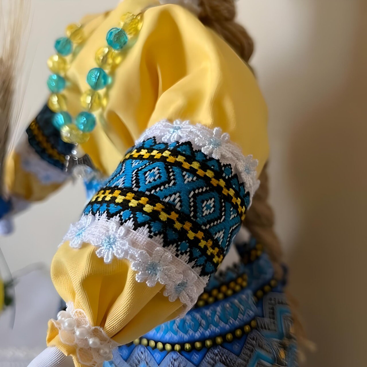 Handcrafted "Ukrainka" doll with cross-stitch embroidery | Gift-Emporium