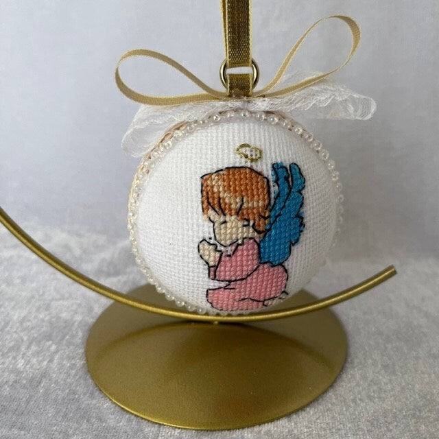 Festive blue angel ornament with beautiful embroidery for the holiday season | Gift-Emporium