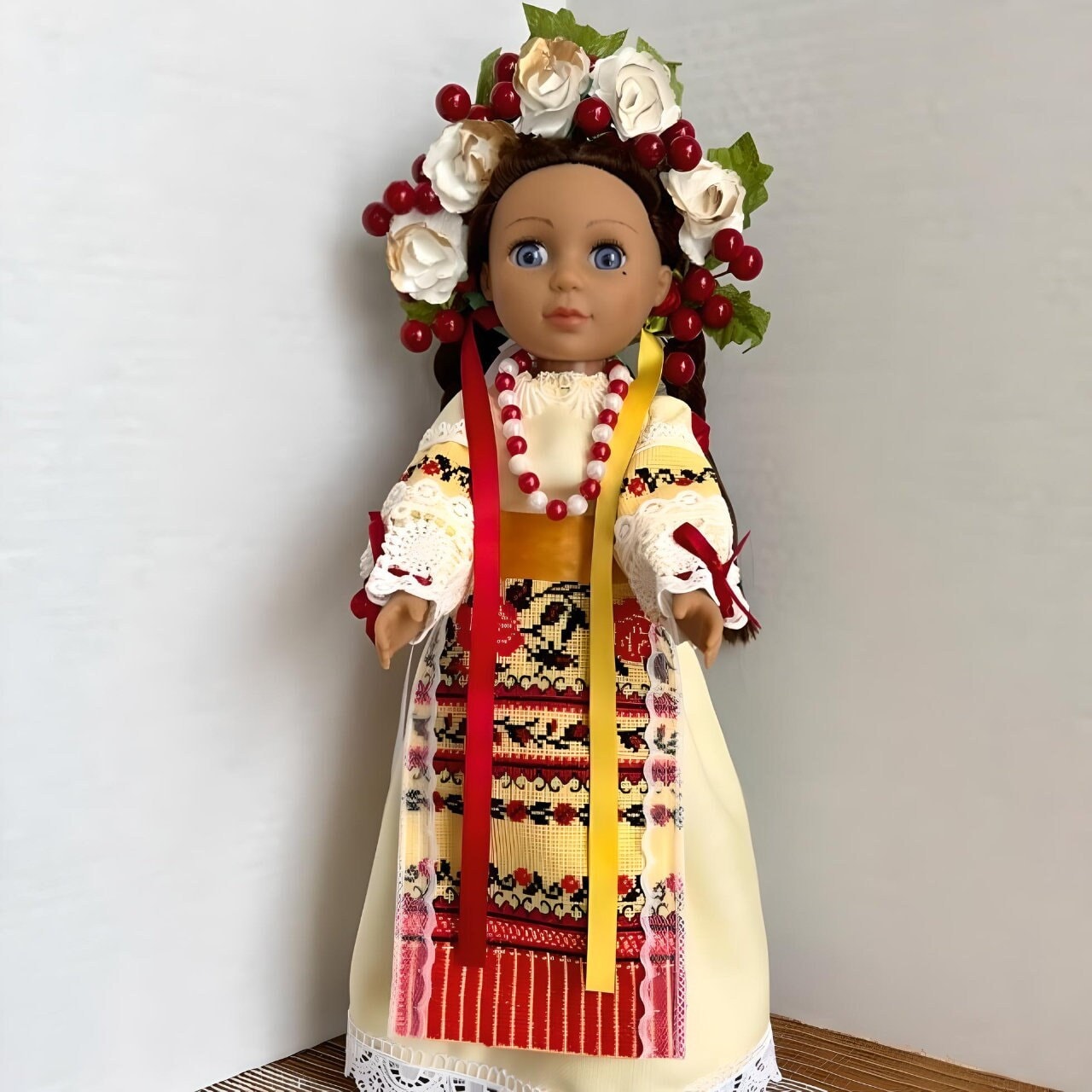 "Lesya" Ukrainian Doll in Vibrant Red & Yellow Outfit | Gift-Emporium