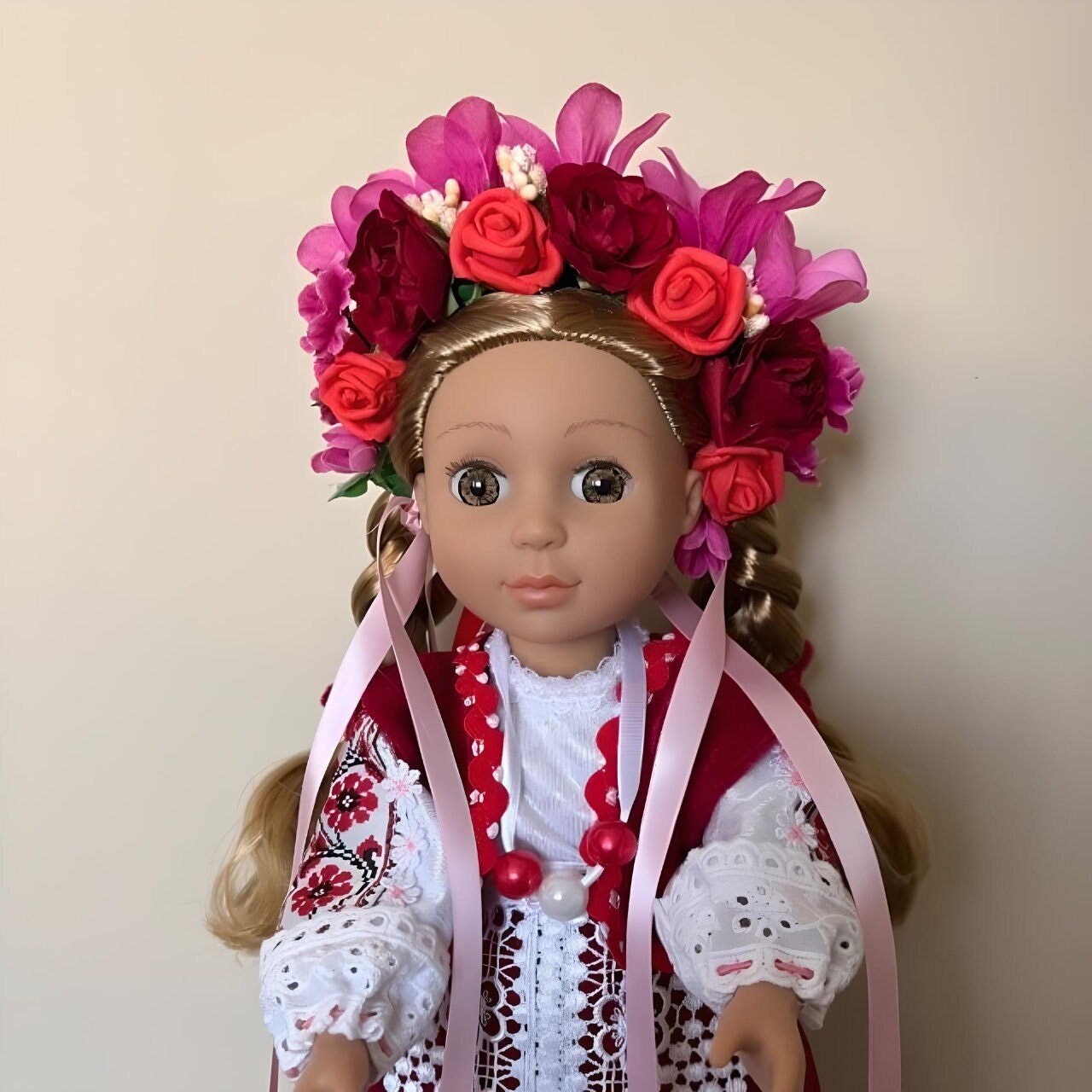 Red & White Lyubov Ukrainian Doll | Gift-Emporium