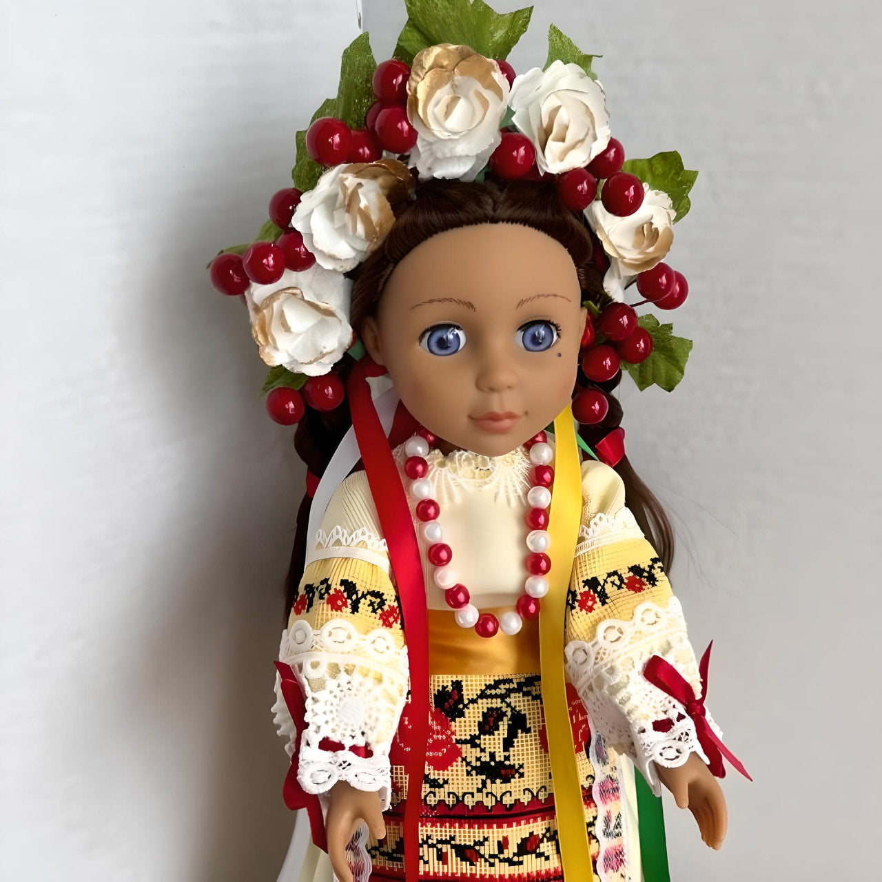 Colorful Ukrainian "Lesya" Doll in red and yellow dress | Gift-Emporium