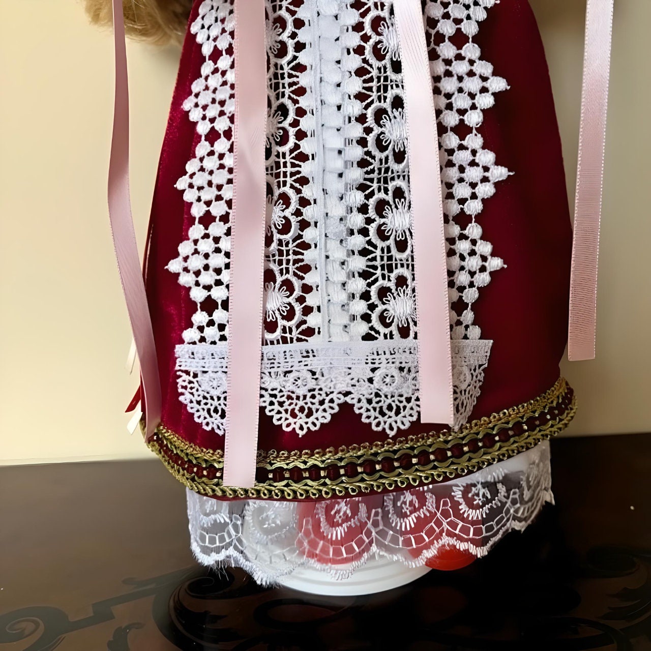 Close-up of "Lyubov" with traditional Ukrainian clothing details | Gift-Emporium
