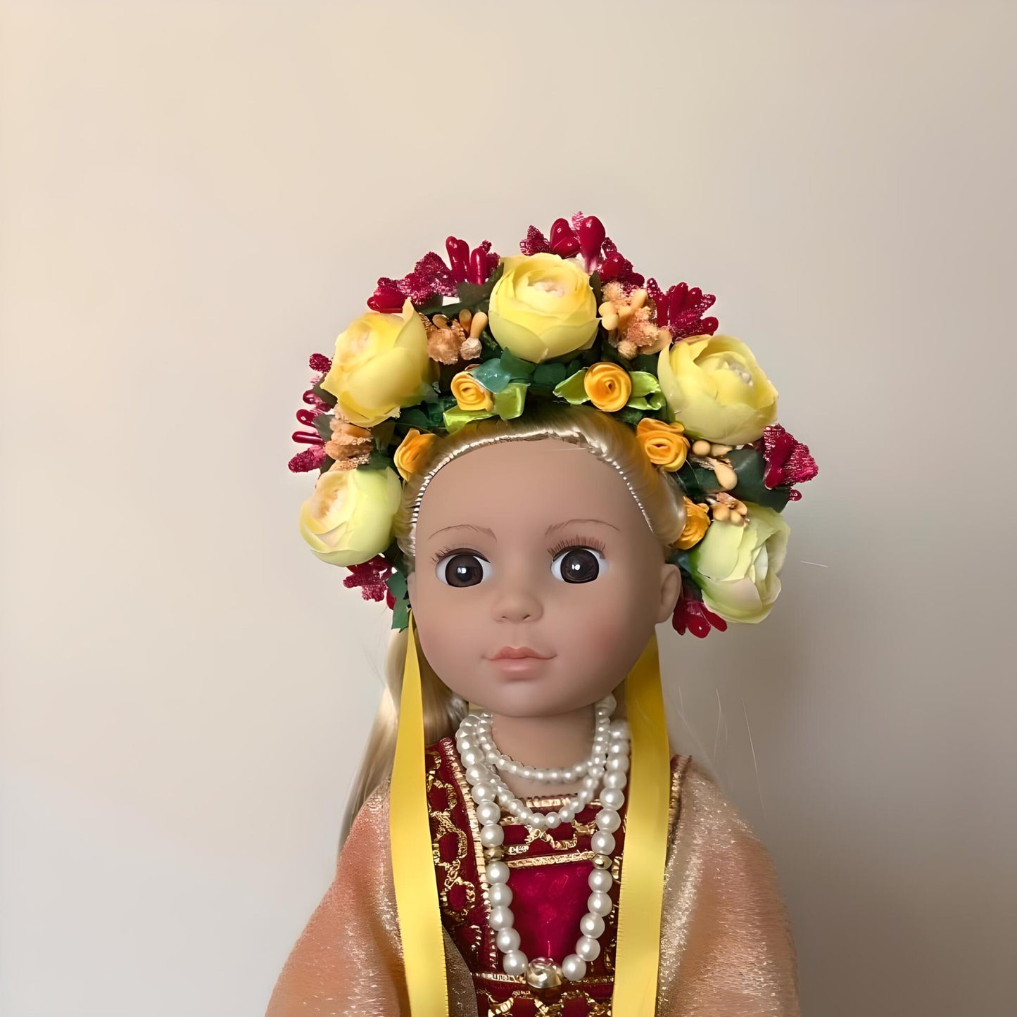 Traditional Ukrainian Doll Art with Handmade Wreath and Detachable Clothes | Gift-Emporium