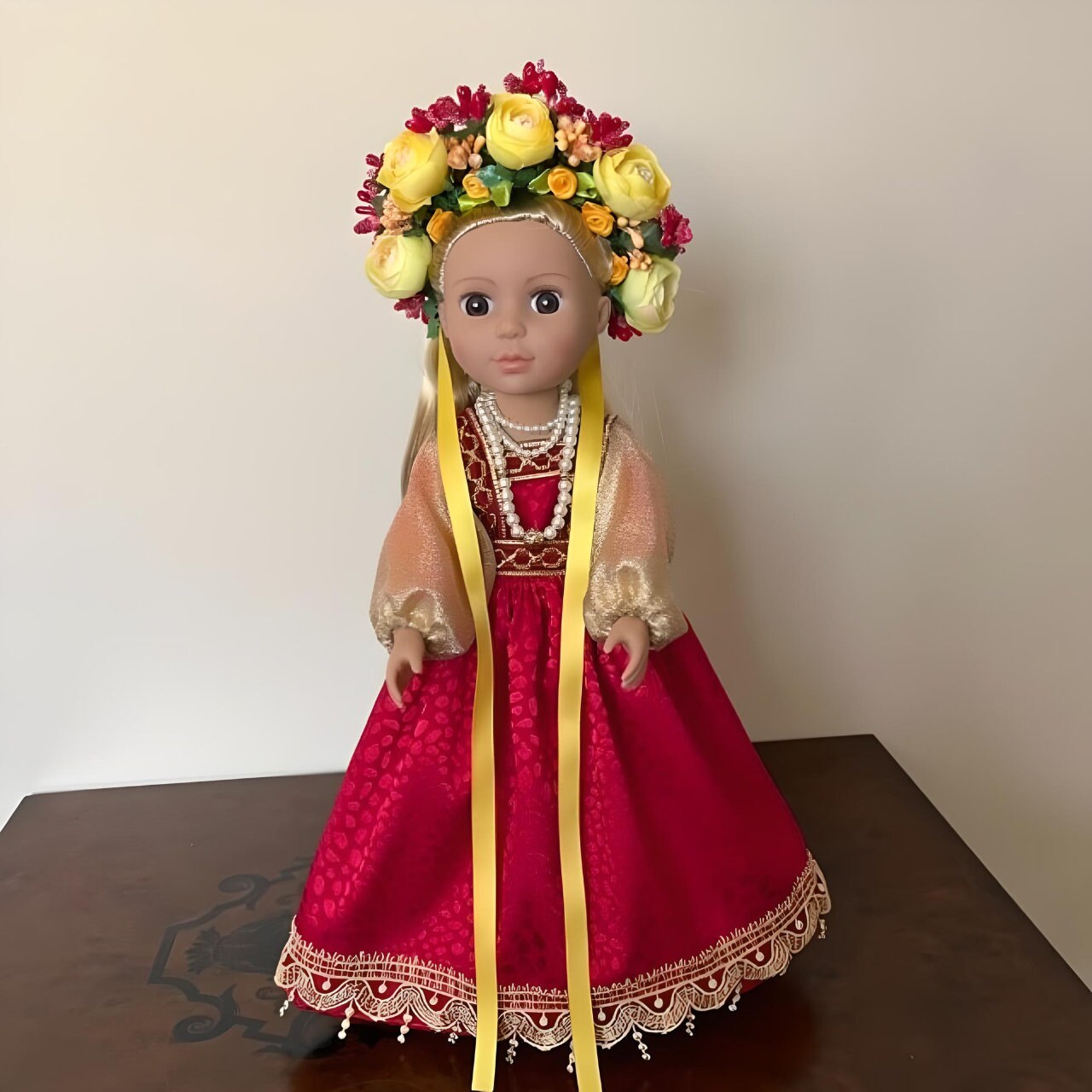 Handmade Ukrainian Doll with Removable Clothing and Festive Wreath | Gift-Emporium