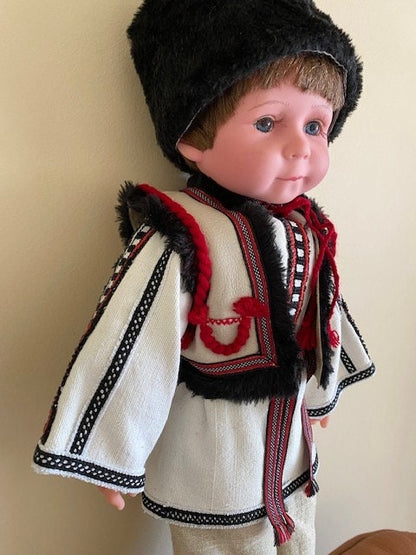 Hand-made Ukrainian boy doll Vasyl with embroidered traditional outfit | Gift-Emporium