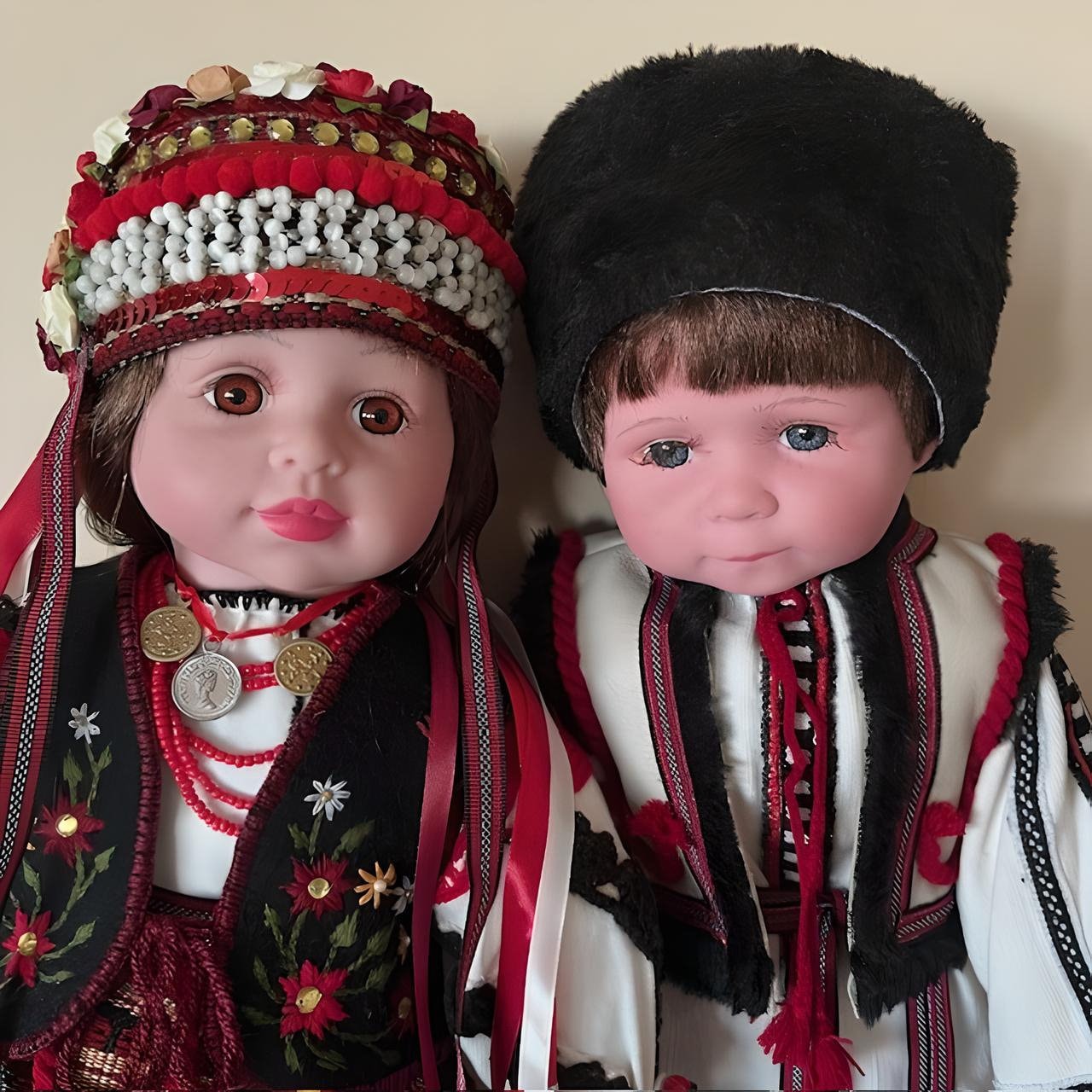 Unique Ukrainian doll art featuring couple in traditional hand-embroidered attire | Gift-Emporium