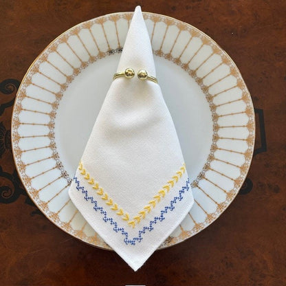 Set of 6 colorful embroidered linen napkins for special occasions | Gift-Emporium