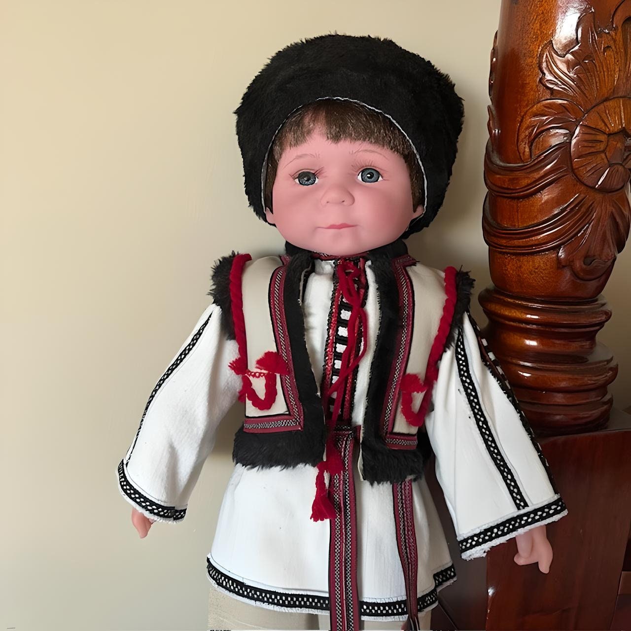 Unique hand-embroidered toy doll from Ukraine, Vasyl in cultural outfit | Gift-Emporium