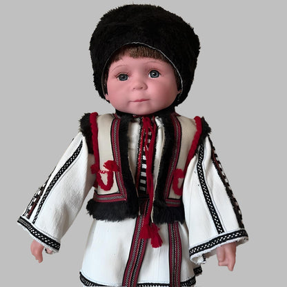 Hand-made Ukrainian toy doll Vasyl wearing traditional embroidered shirt | Gift-Emporium
