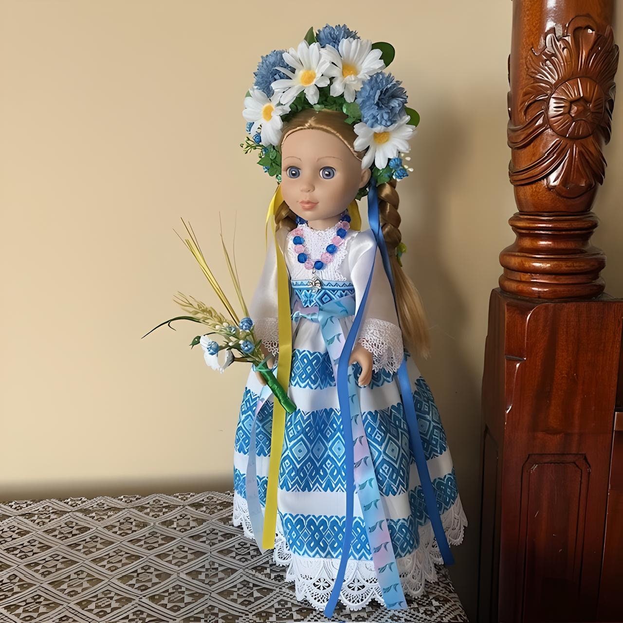 Traditional Ukrainian doll with delicate embroidery | Gift-Emporium
