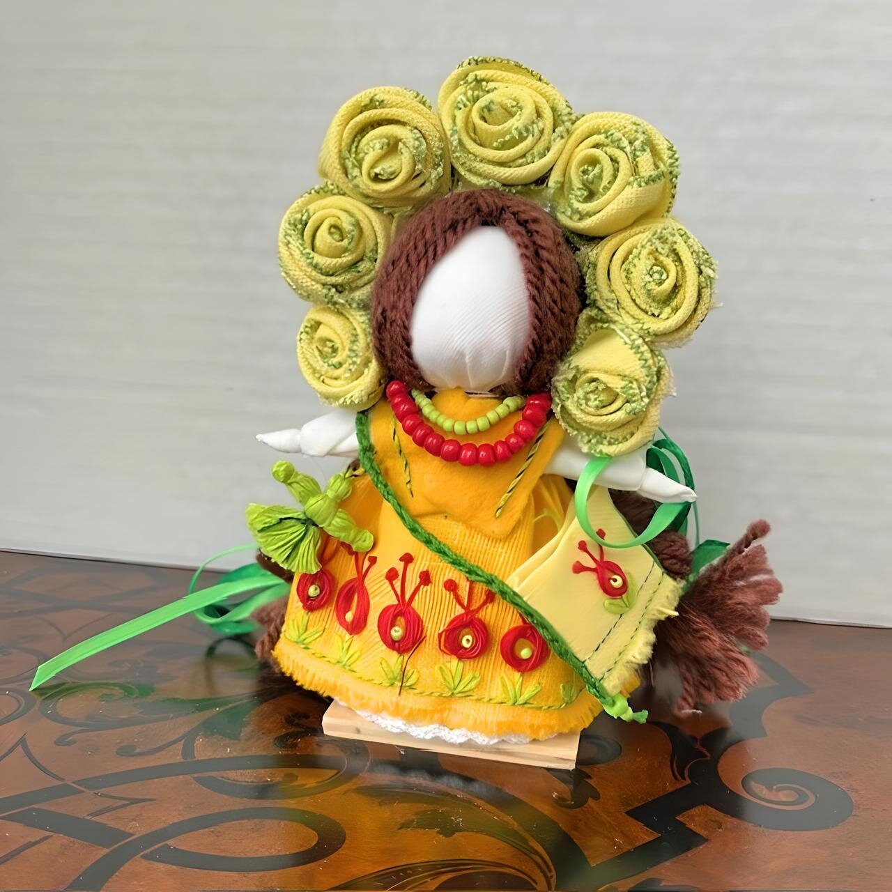 Handmade Ukrainian Motanka doll with colorful outfit and bag | Gift-Emporium