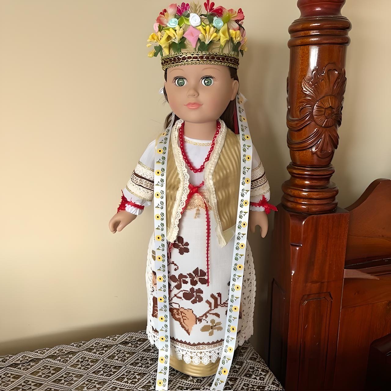 Gift for daughter - Ukrainian doll with detailed hand-stitched embroidery | Gift-Emporium