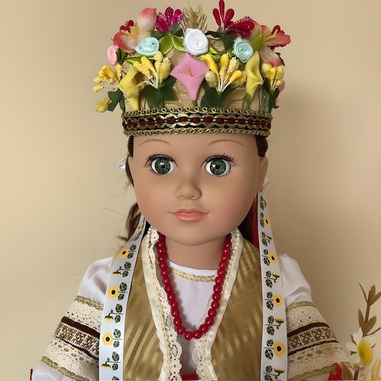 Traditional Ukrainian Autumn Doll with embroidery and handmade headpiece | Gift-Emporium