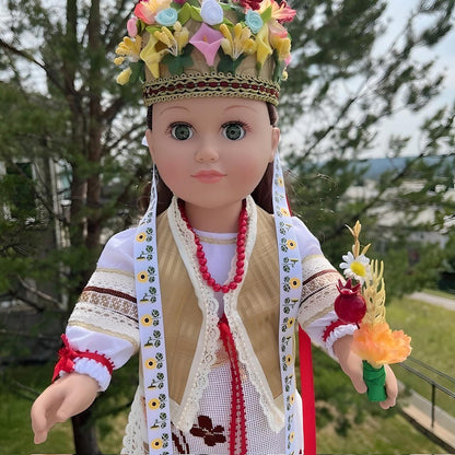 Ukrainian Zlata doll with traditional autumn-themed hand-embroidered dress | Gift-Emporium