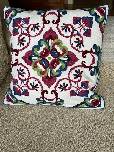 Embroidered Cushion Covers for Living Room Sofas and Chairs 100% Cotton Nursery Decor